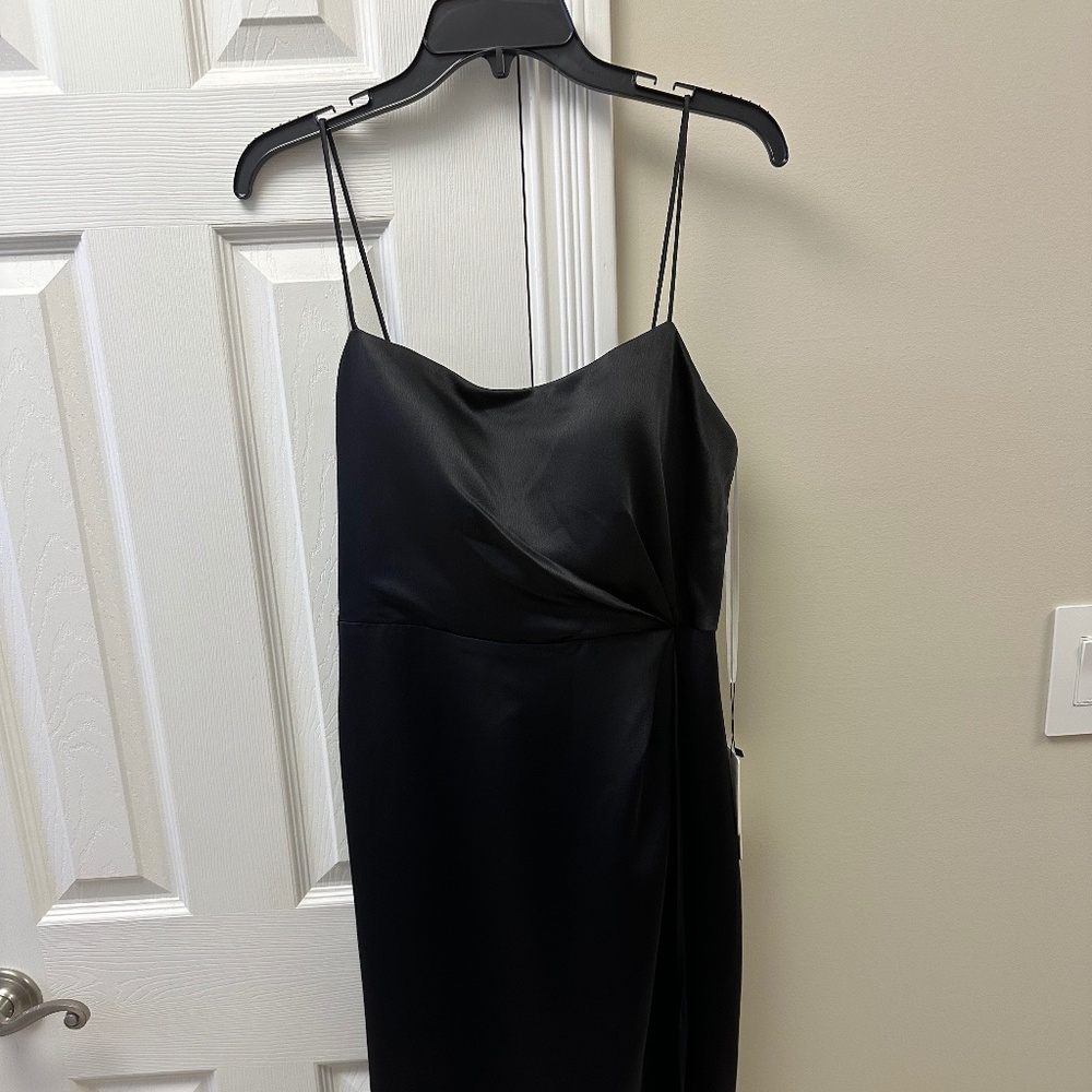Jenny Yoo Lauren Dress - Black, Luxe Satin, Size 10